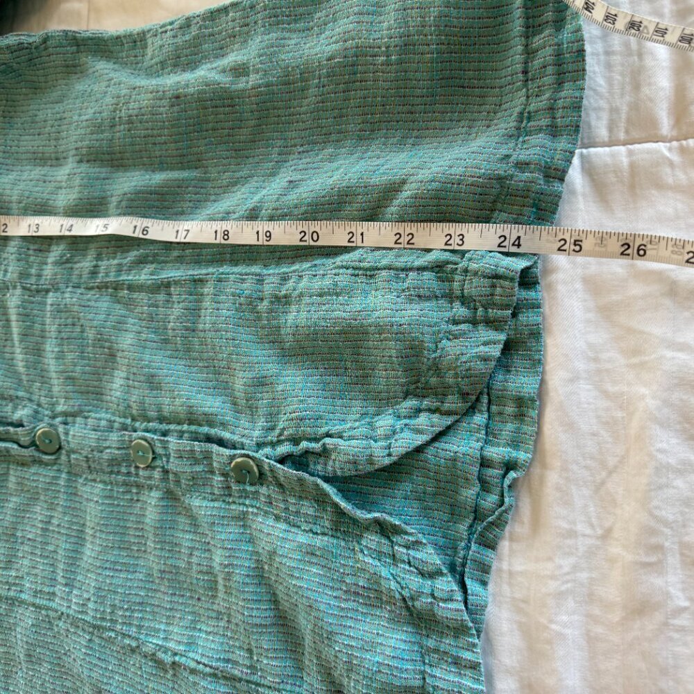 Flax Turquoise Button Top - Picture 8 of 9